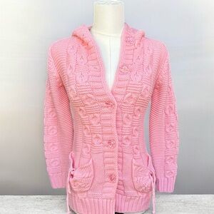 Pink Cable Knit Women's Sweater